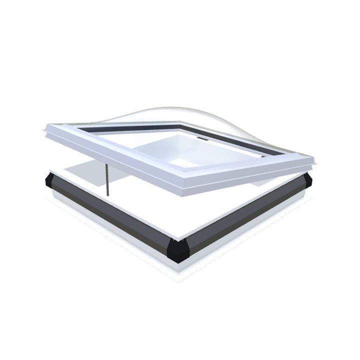 Skylux iDome opengaand met pvc-opstand 20/00 EP incl. LED & insectengaas 1100 x 1100 mm